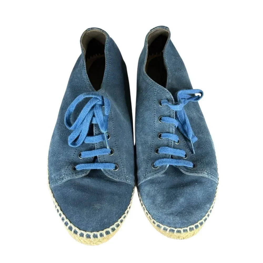 Bottega Veneta Blue Suede Intrecciato Espadrille Sneakers EU 42 US 9 Men’s